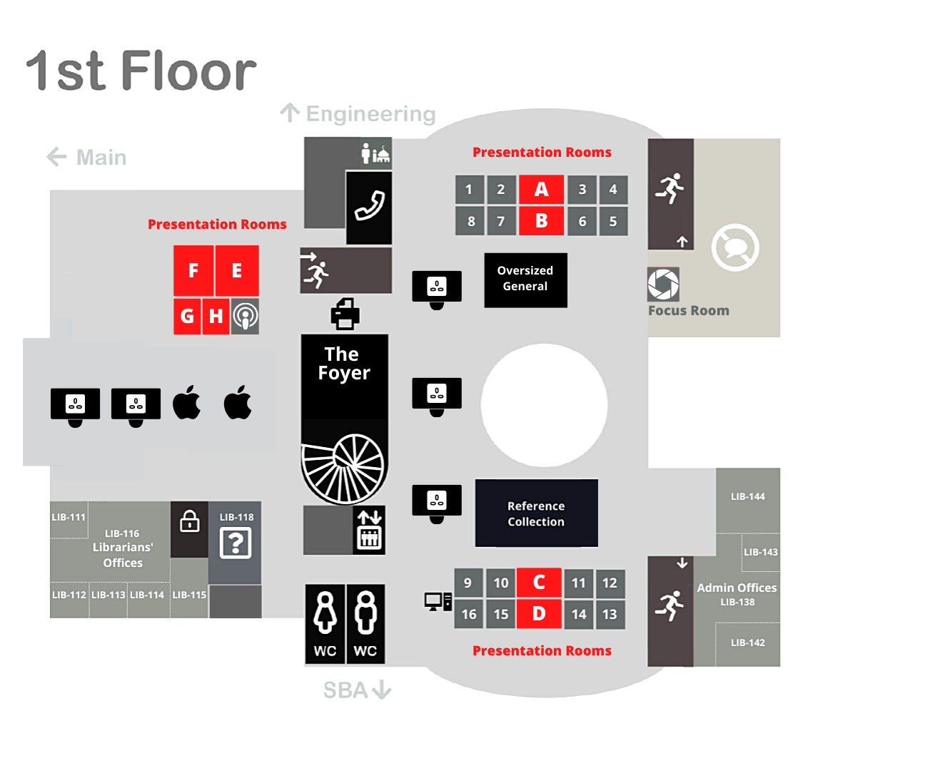 Presentation Rooms Map First Floor